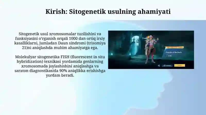Sitogenetik usulni qayerlarda qoʻllashimiz mumkinligini chuqurroq asoslab bering 3