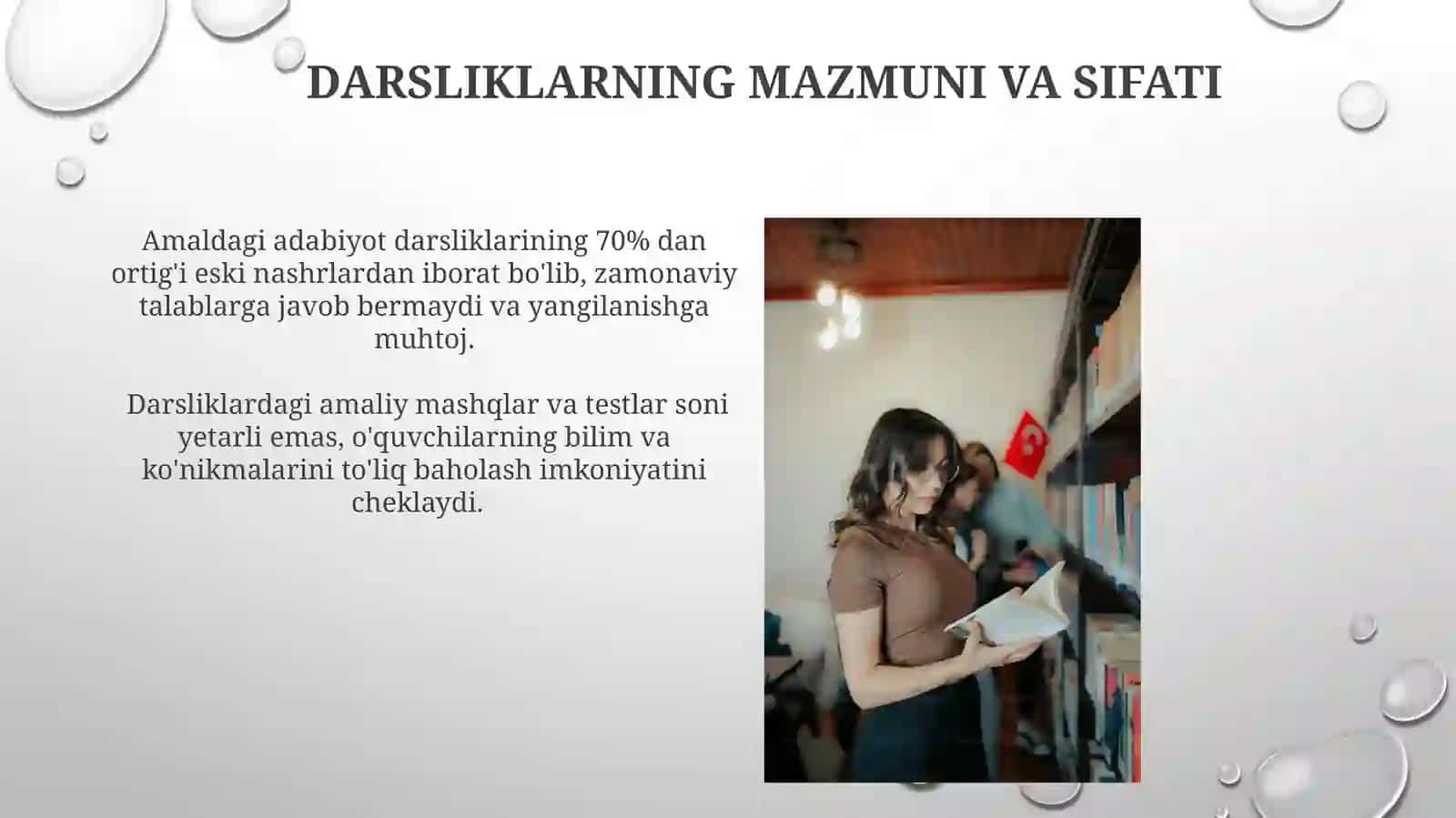 Amaldagi "Adabiyot" darisliklari holatini o'rganib chiqish 3