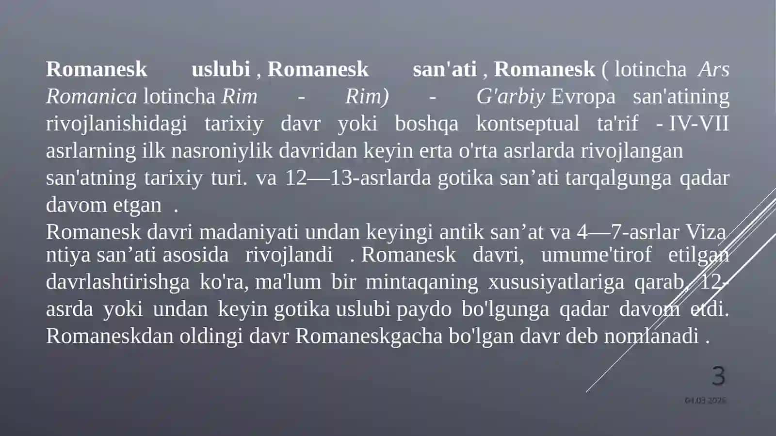 Roman uslubi tasviriy san’ati 3