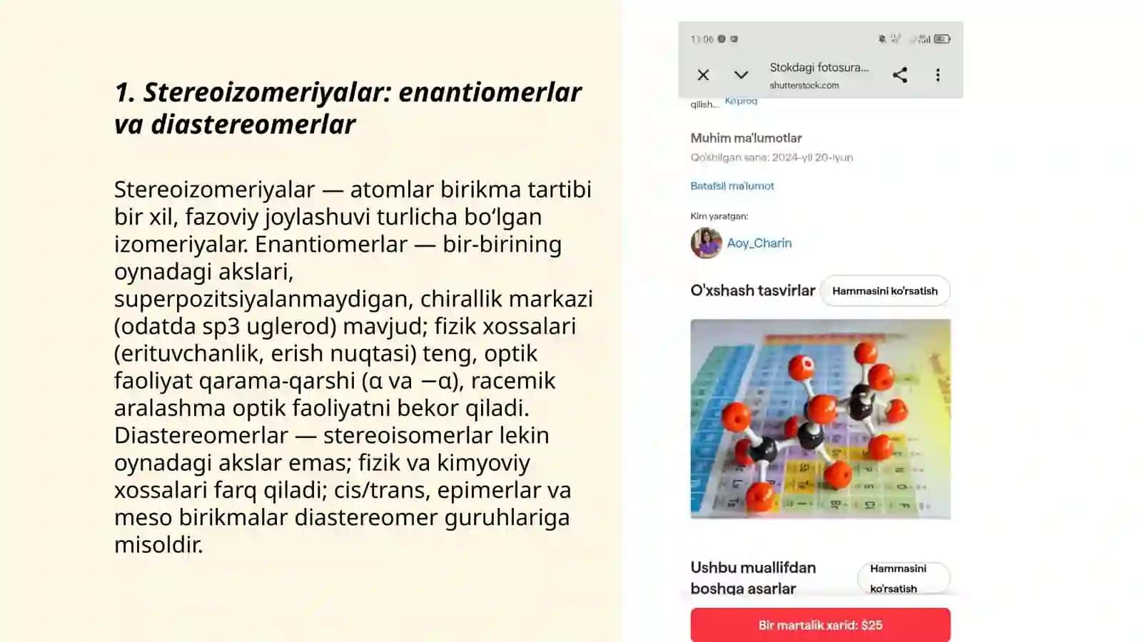 Organik moddalarning fazoviy tuzilishi 3