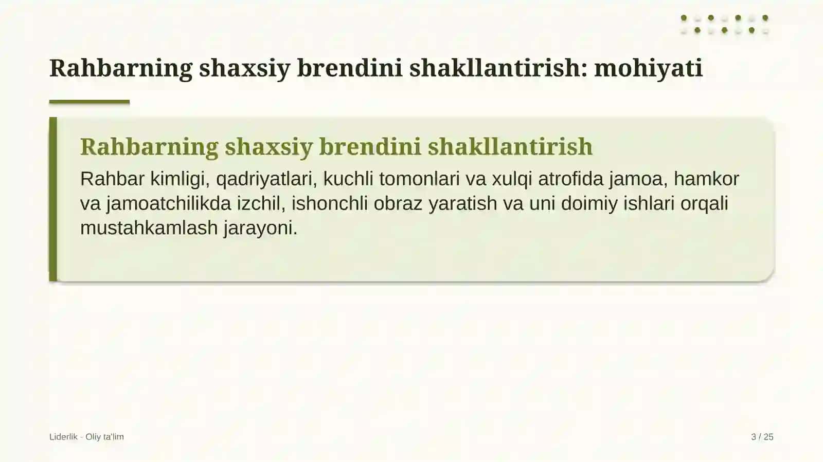 Ta'lim tizimida rahbarning shaxsiy brendini shakllantirish 3
