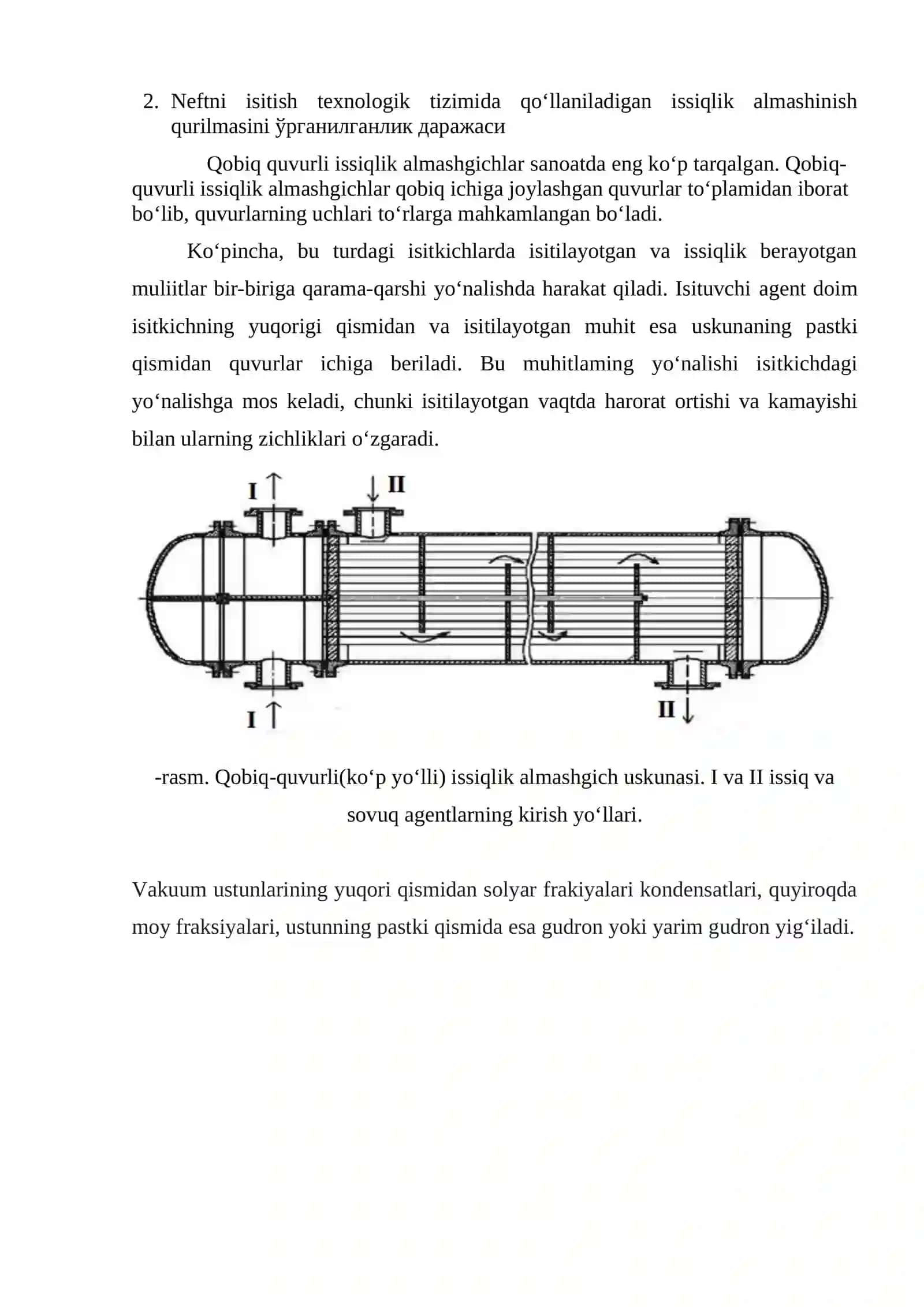 Neftni isitish texnologik tizimida qo‘llaniladigan issiqlik almashinish qurilmasini avtomatlashtirish 3