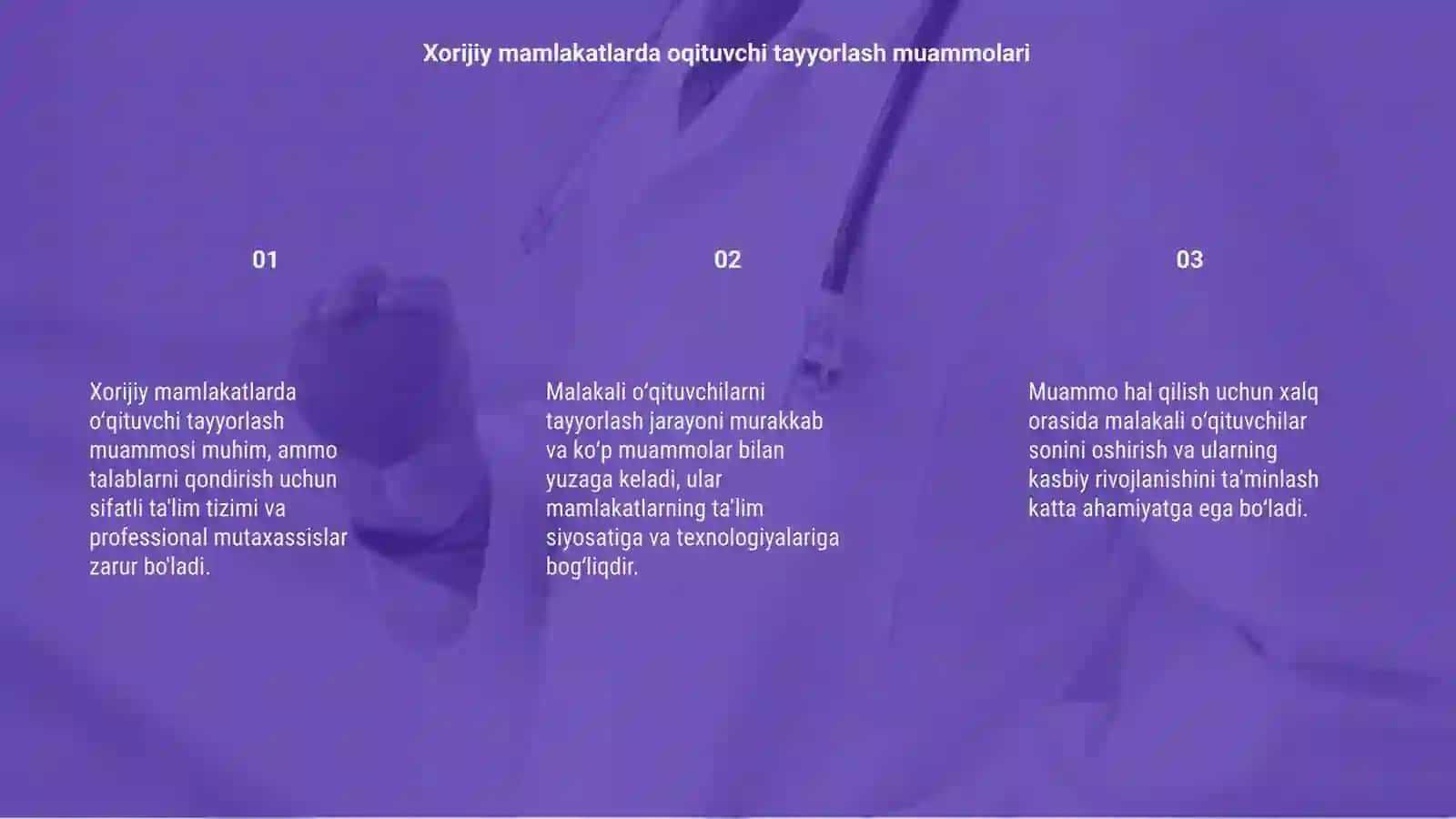 Xorijiy mamlakatlarda õqituvchi mutaxasislarni tayyorlash muammosi 3