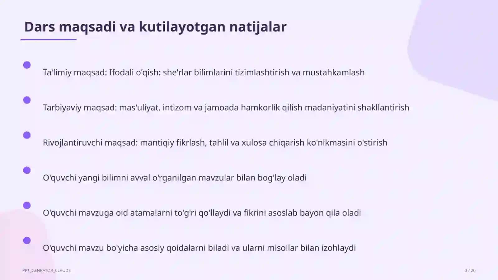 Ona tili va o'qish (1–4) — mustaqil o'rganish uchun 3