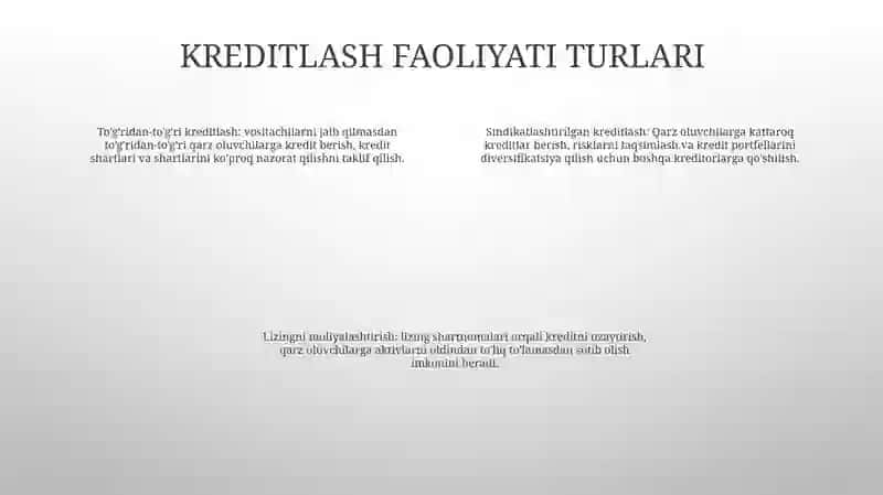 Investitsiya Faoliyatini Kreditlash 3
