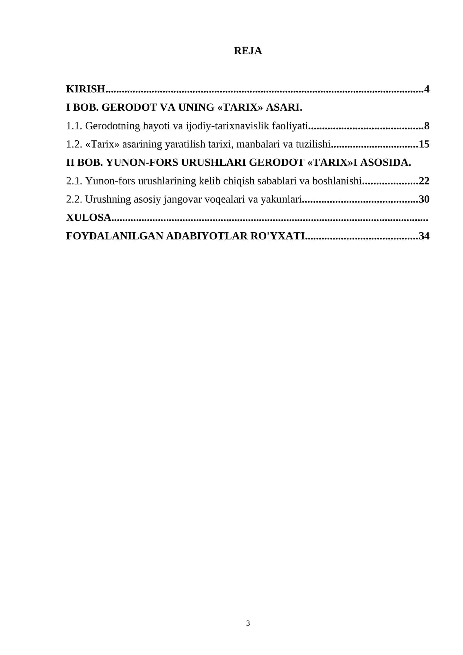 Gerodotning "tarixi" asari yunon-fors urushlari 3
