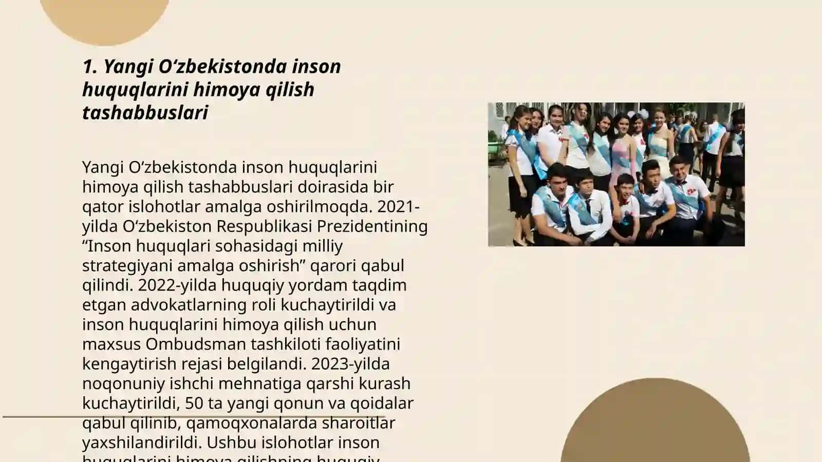 Yangi O‘zbekistonda inson haq-huquqlari va erkinliklari kafolatining yaratilishi 3