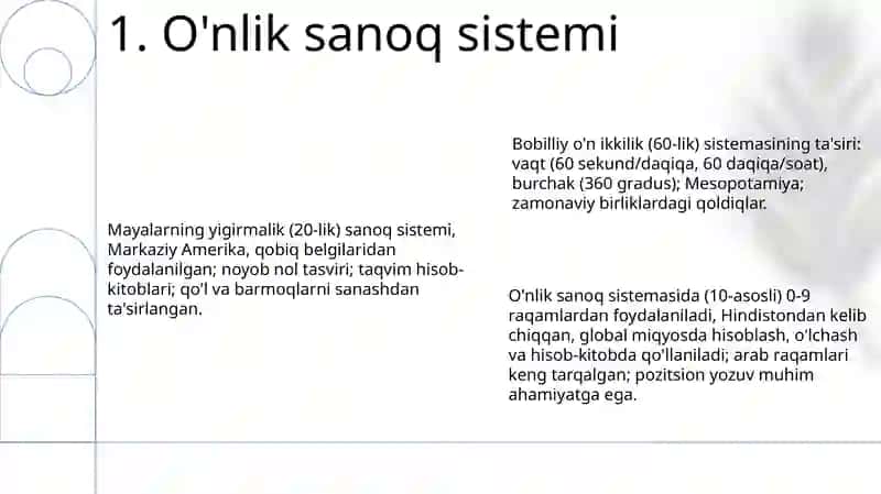 O'nlik sanoq sistemi 3