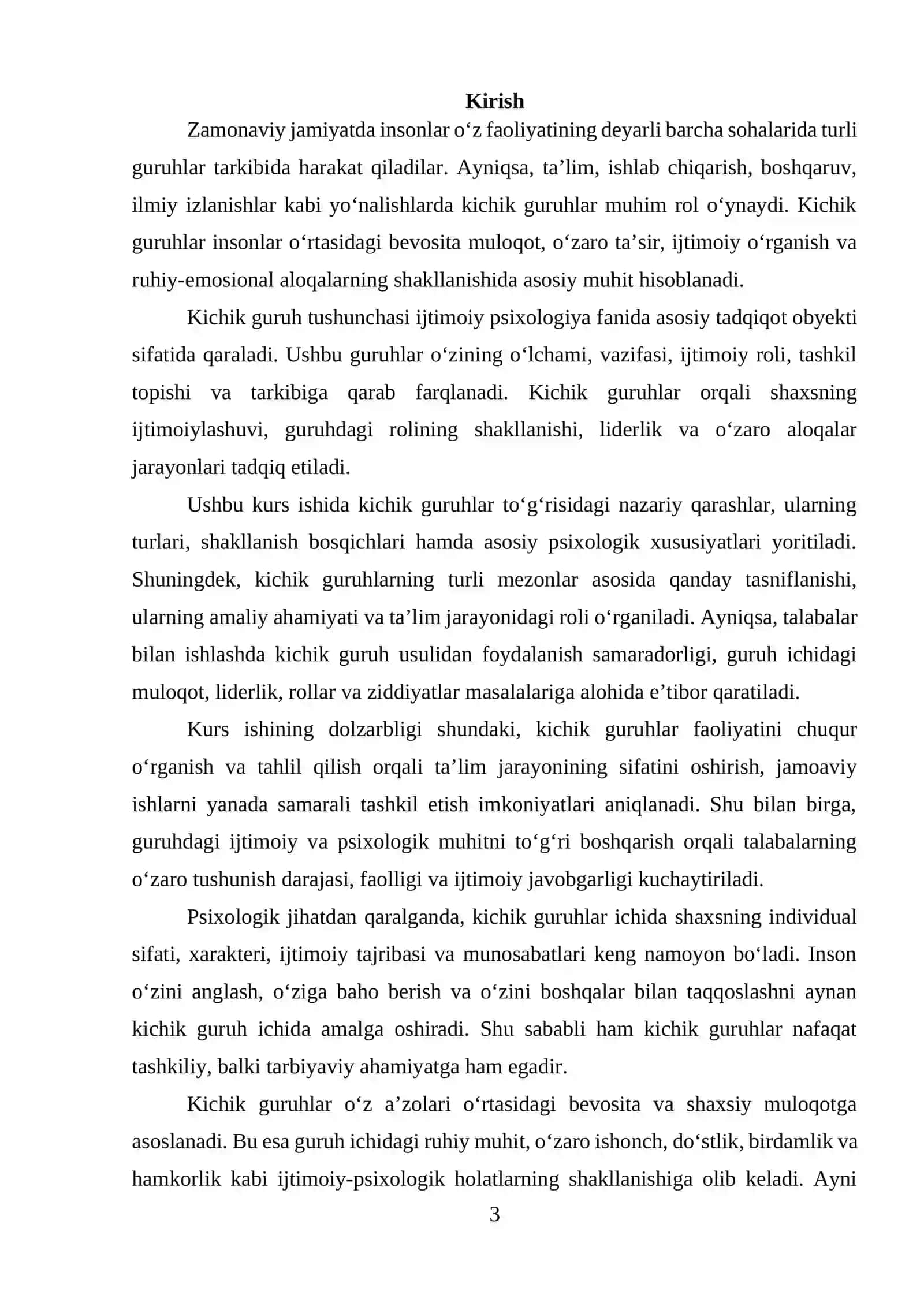 Kichik guruhlarning nazariy asoslari va psixologik xususiyatlari 3