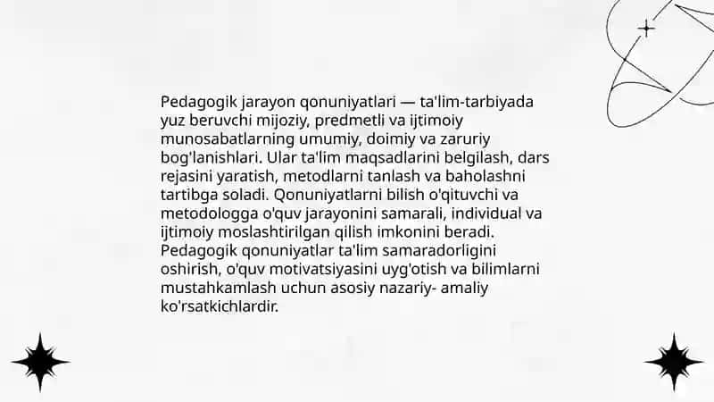 Pedagogik jarayon qonuniyatlari 3