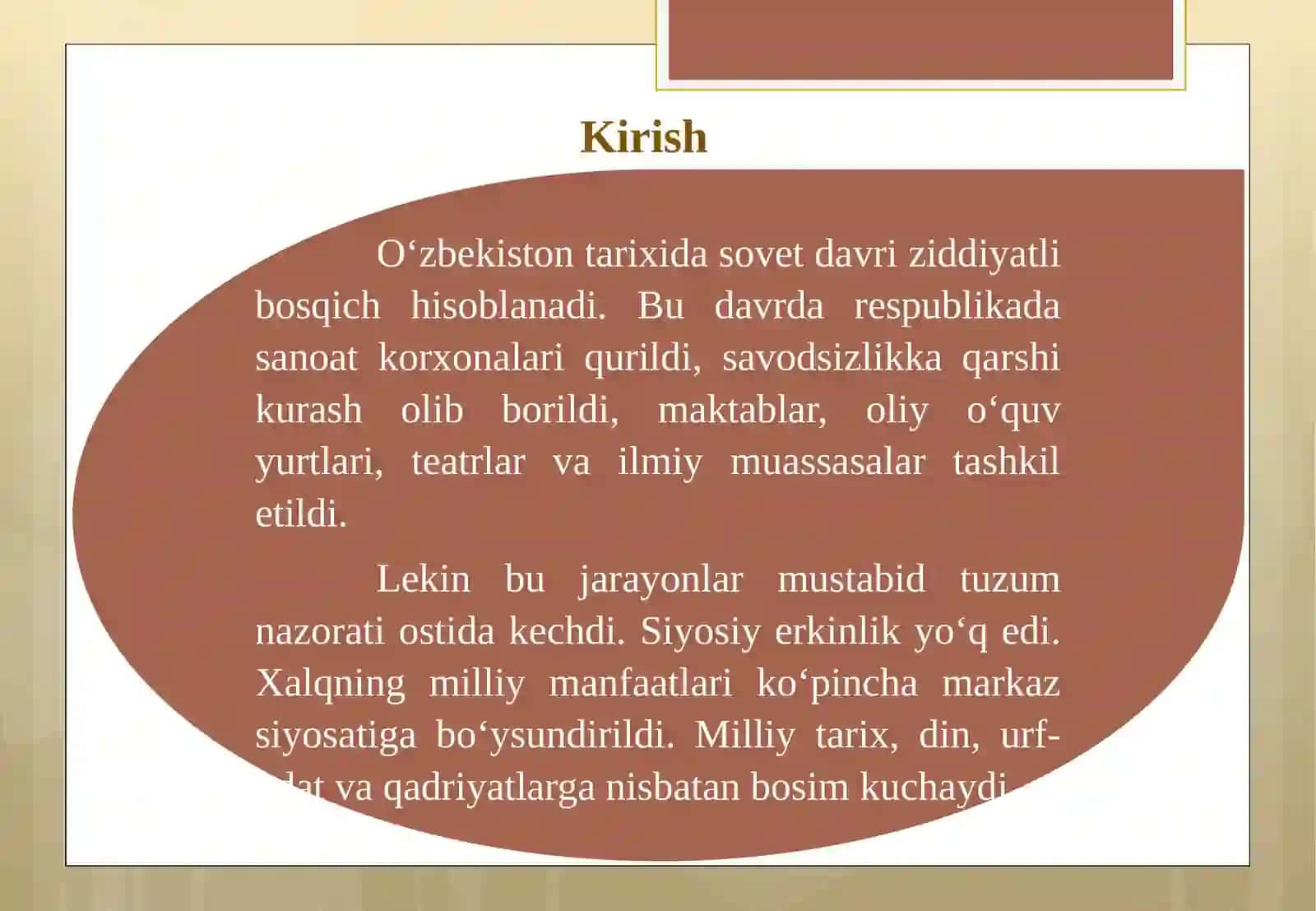 O‘zbekiston mustabid sovet davlati tarkibida 3