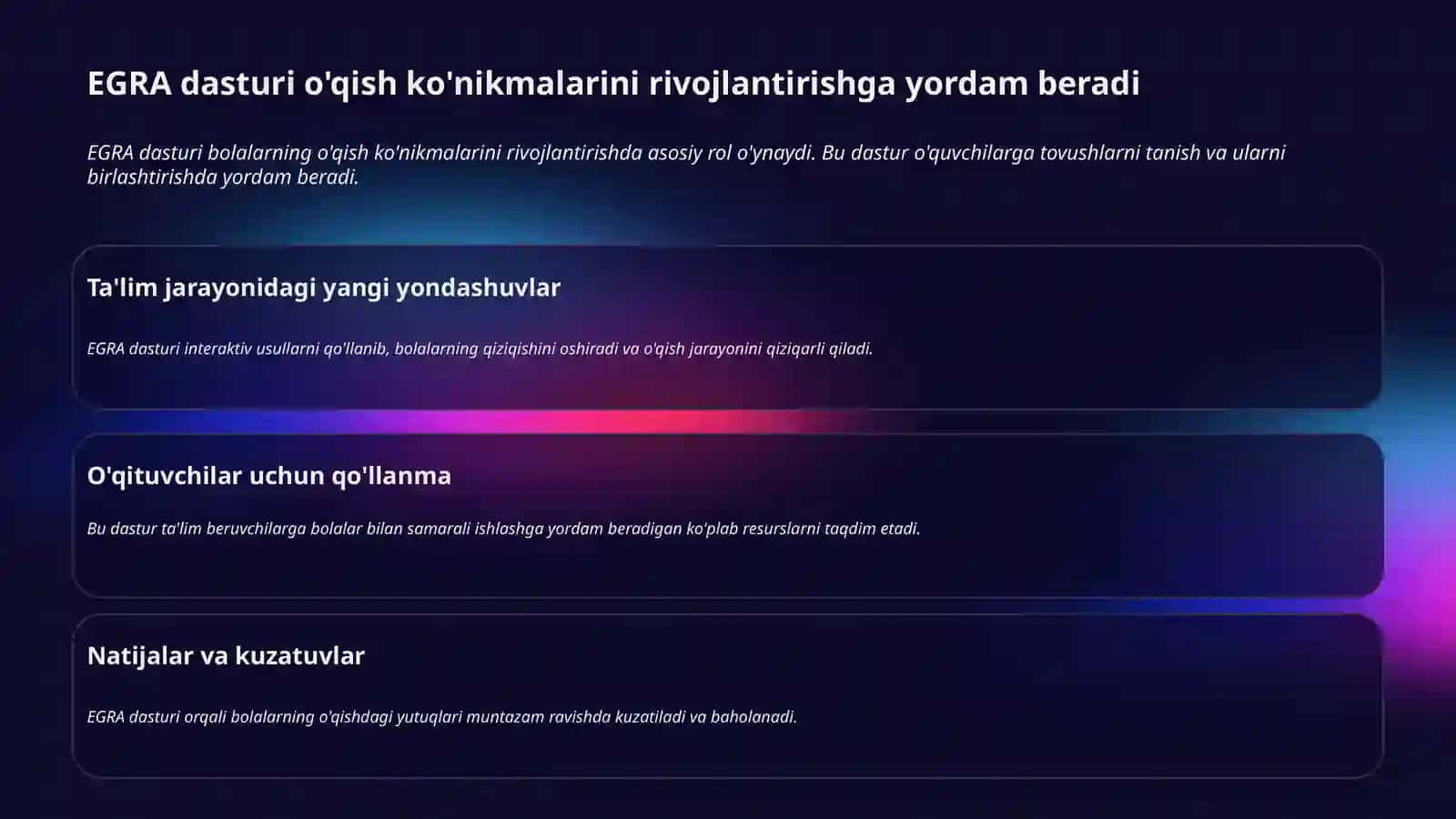TIMSS, PIRLS, PISA, TALIS, EGMA, EGRA xalqaro baholash dasturi mazmun va mohiyati 3