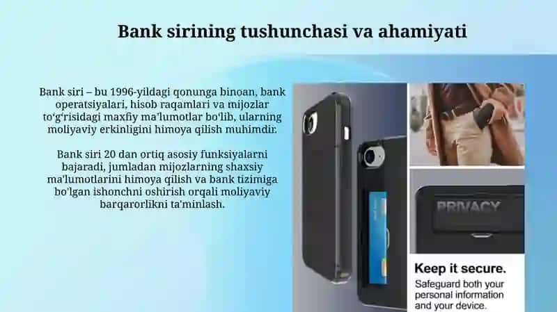 Bank siri va uni saqlash majburiyati 3