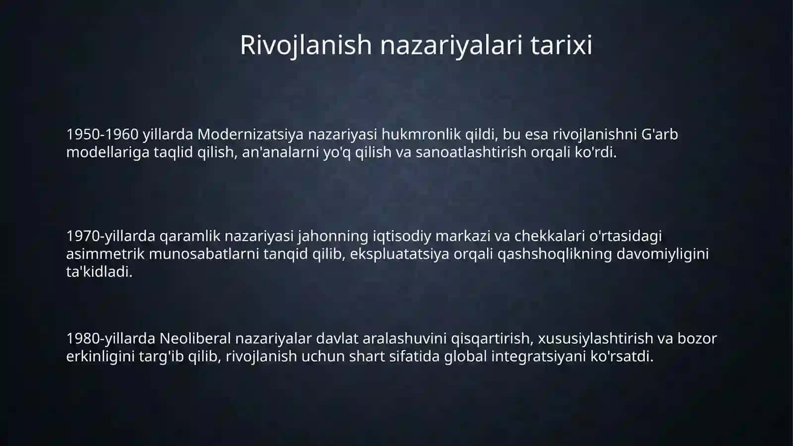 Rivojlanish falsafasi 3