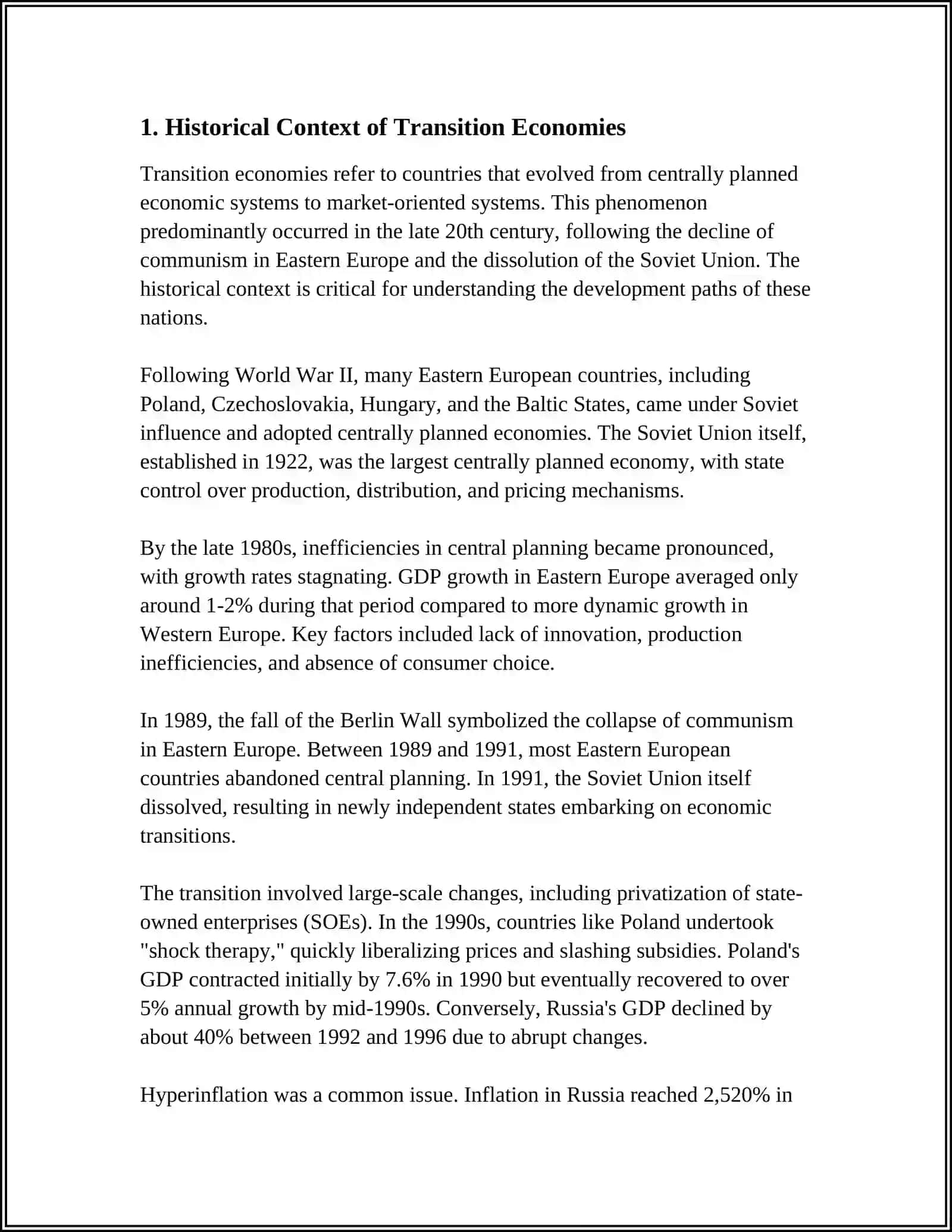 Historical Context of Transition Economies 3