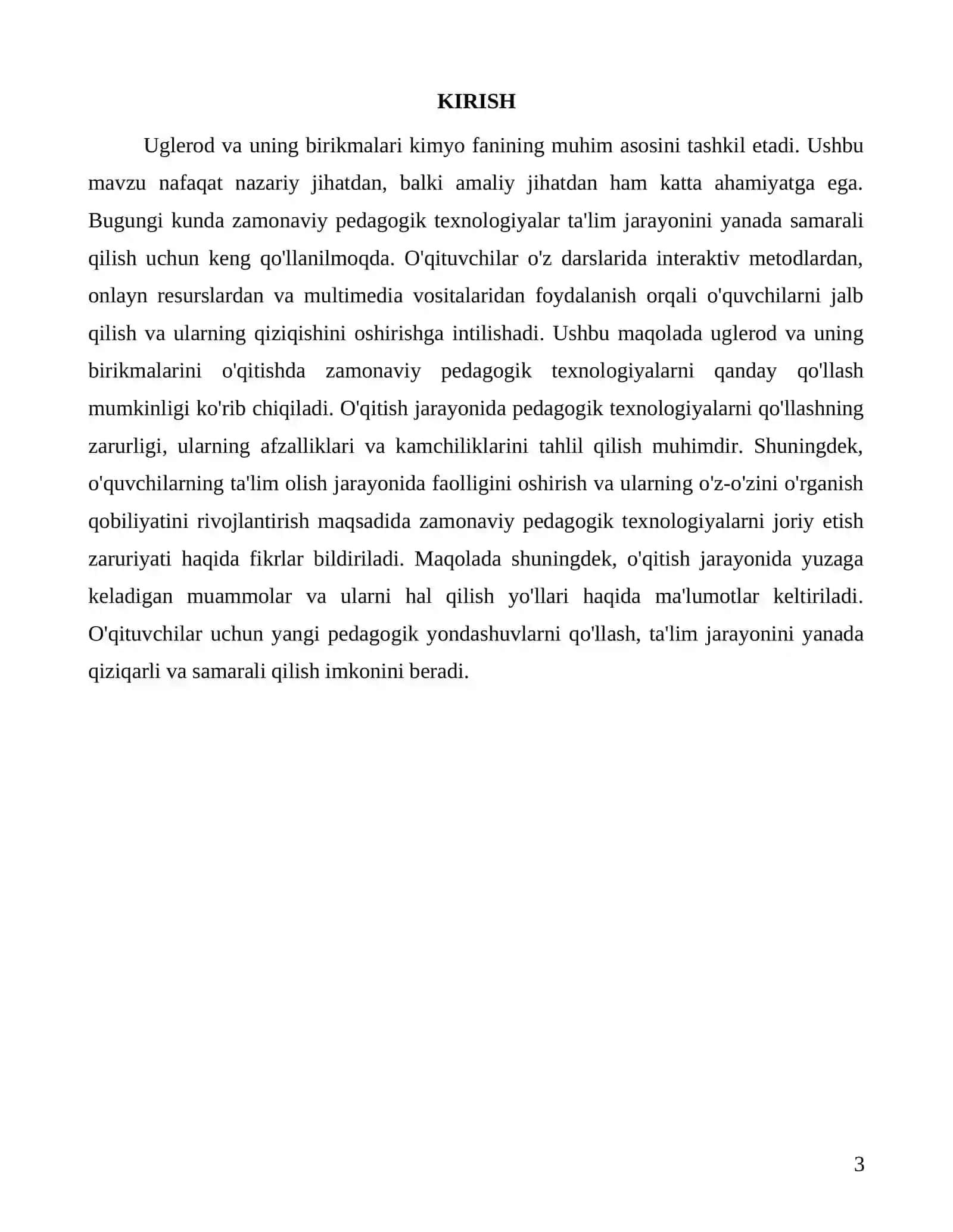 Uglerod va uning birikmalarini o'qitishda zamonaviy texnologiyalar 3