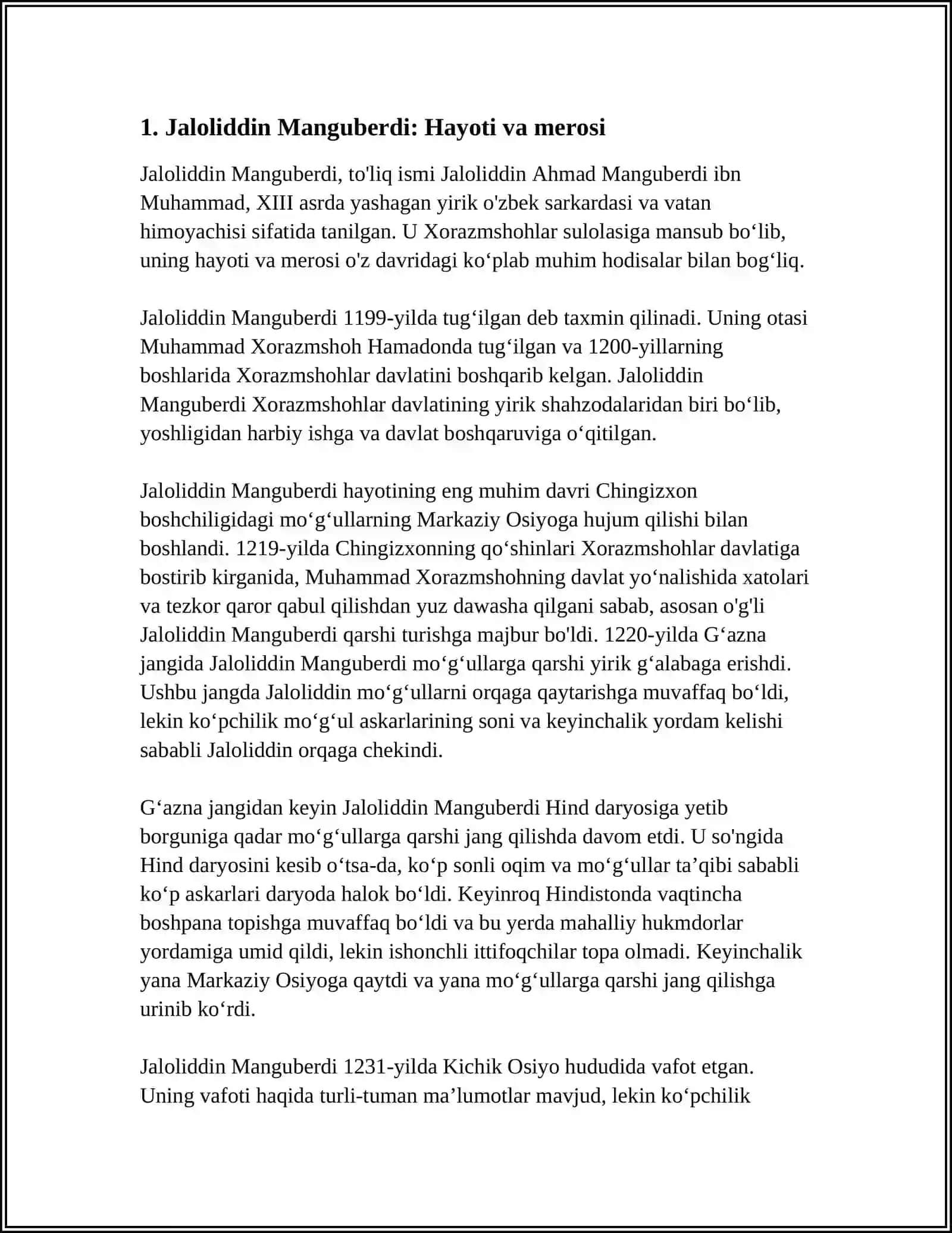 Jaloliddin Manguberdi - Vatan Himoqachisi 3