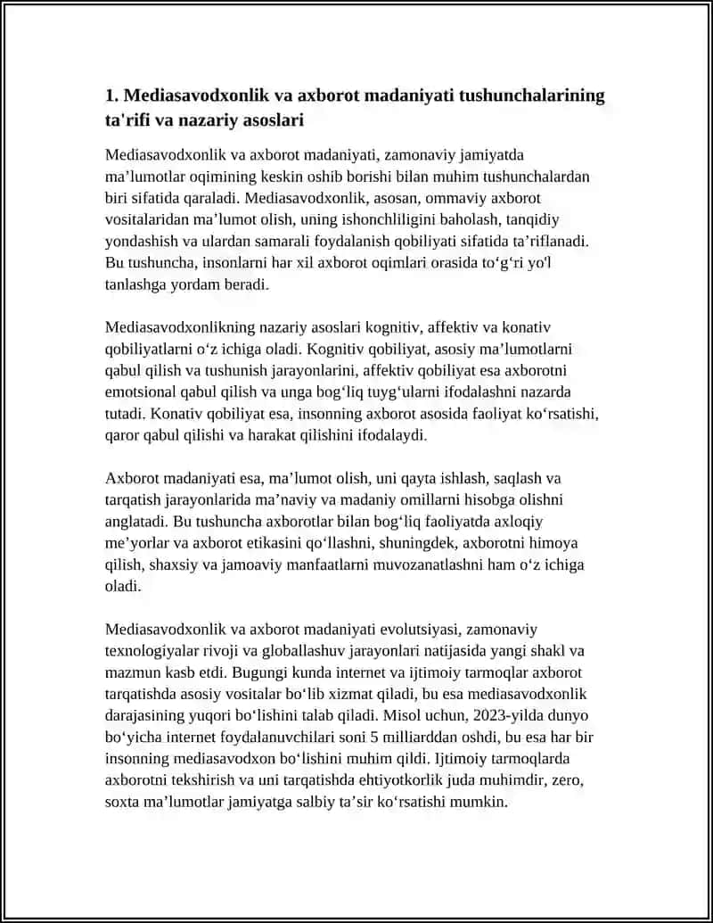 MEDIASAVODXONLIK VA AXBOROT MADANIYATI EVALUTSIYASI VA UNING JAMIYATDAGI OʻRNI 3