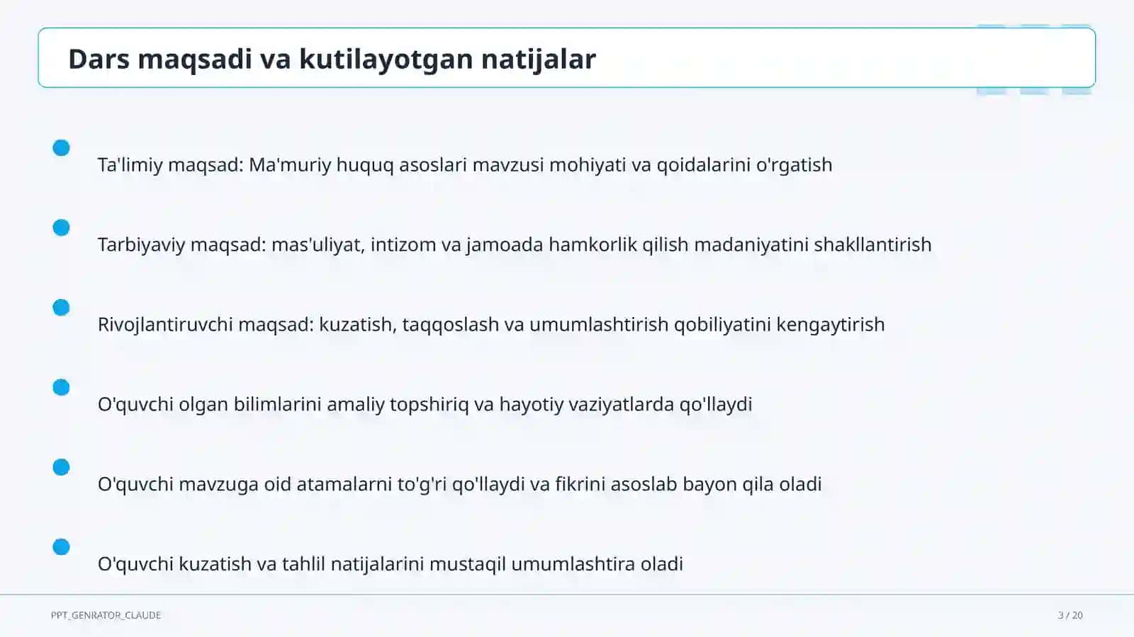 Ma'muriy huquq asoslari (10-sinf) 3