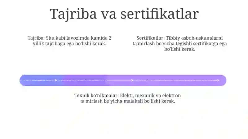 Tibbiy Texnikaga Xizmat Ko'Rsatuvchi Hodimlarga Qo'Yiladigan Talablar 3