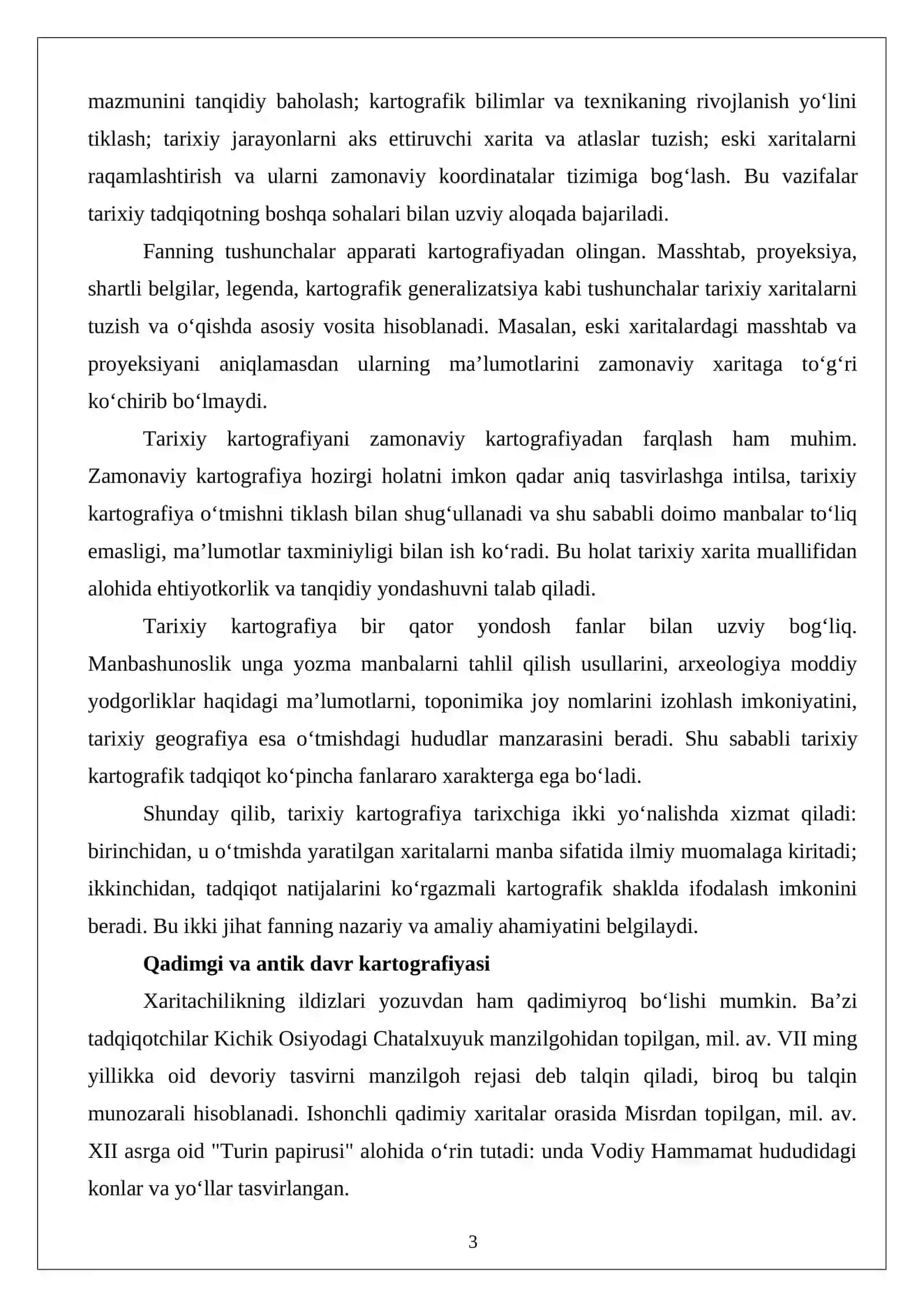 Tarixiy kartografiya va uning asosiy yo‘nalishlari 3