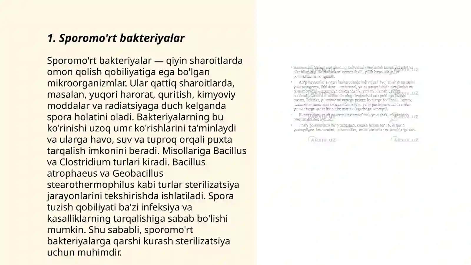 Bakteriyalarning spora xosil qilishi va sistematikasi 3