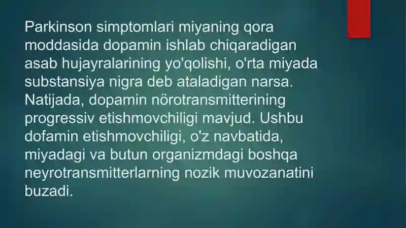 Parkinsonkasalligini davolashda qo’llaniladigan dori vositalari 3