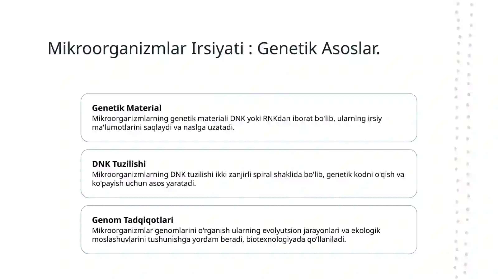 Mikroorganizmlar irsiyati. 3