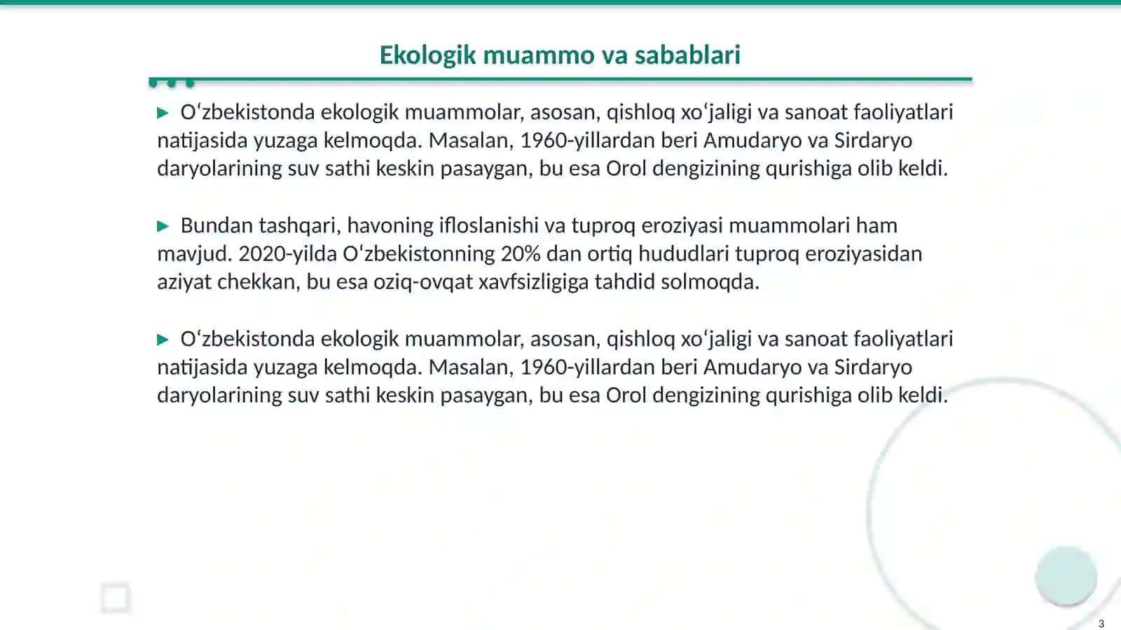 Oʻzbekistonda tabiatni muhofaza qilish muammolari 3