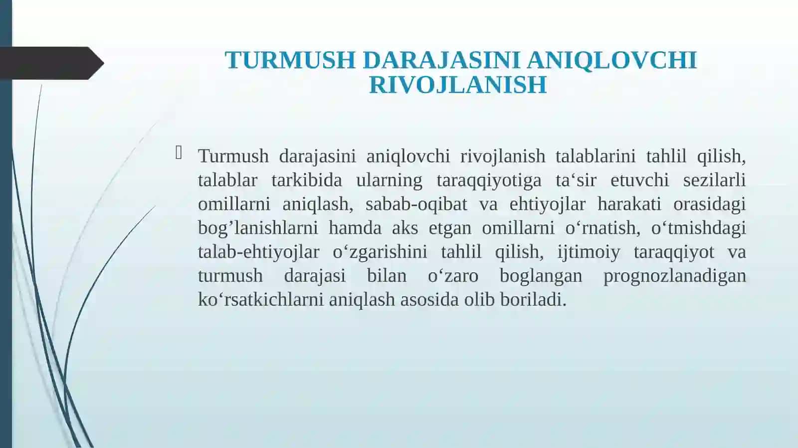 IJTIMOIY JARAYONLAR VA AHOLI TURMISH DARAJASINING O’SISHINI PROGNOZLASH 3