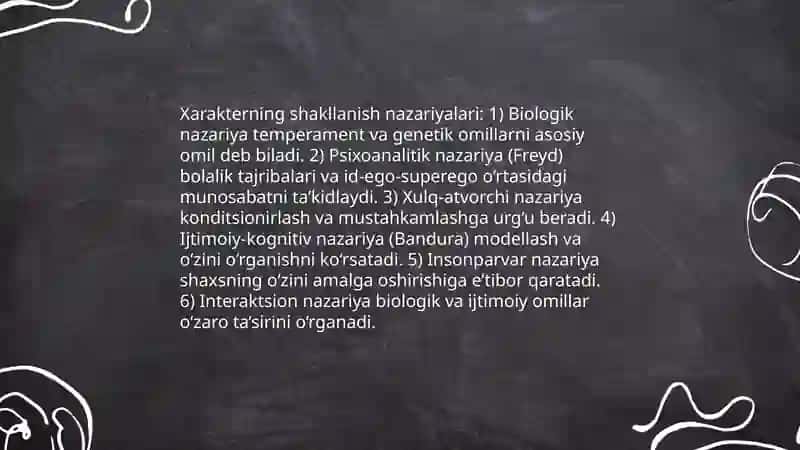 Xarakterning shakllanishi 3