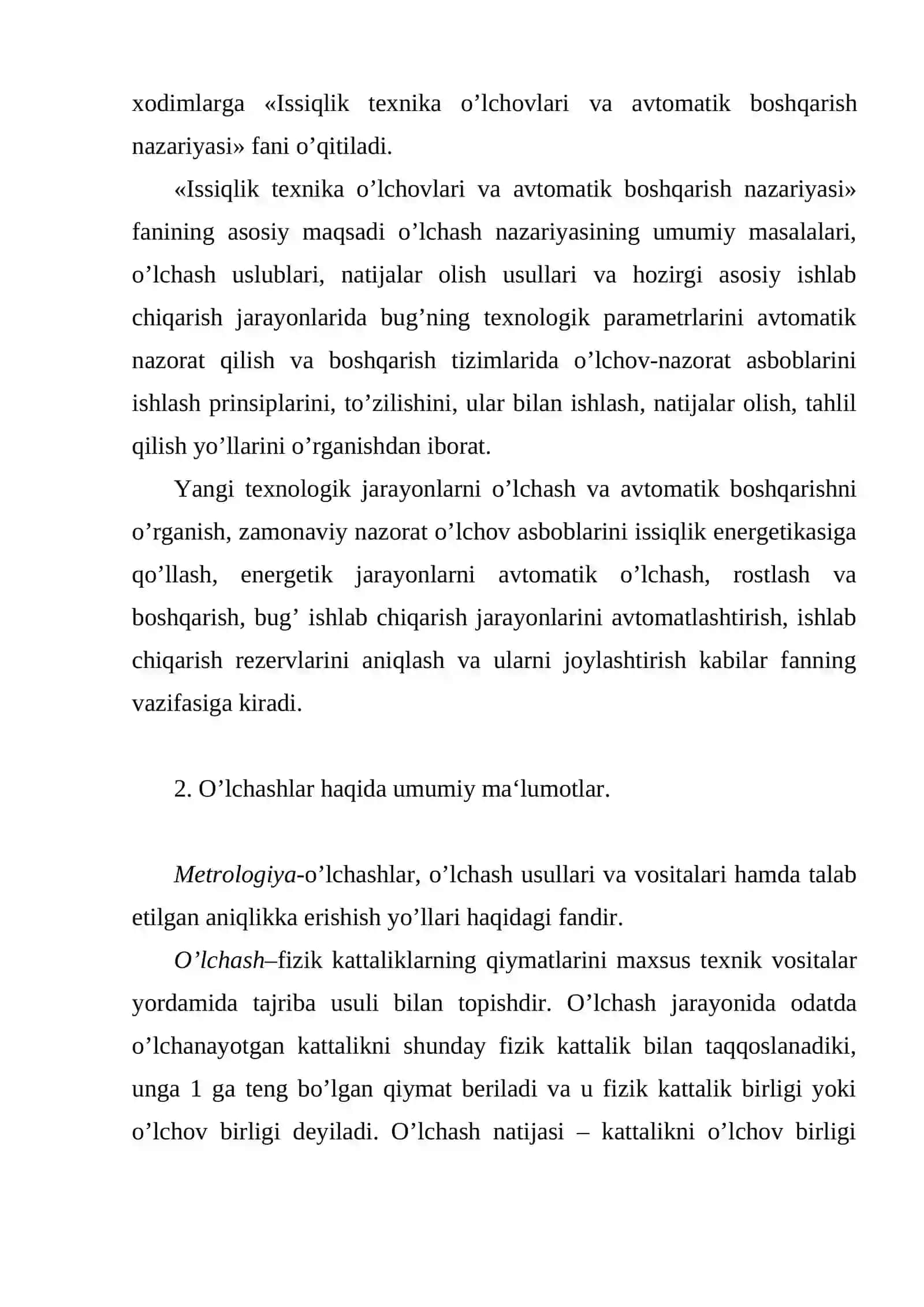 Issiqlik tеxnika o’lchovlari va avtomatik boshqarish nazariyasi 3