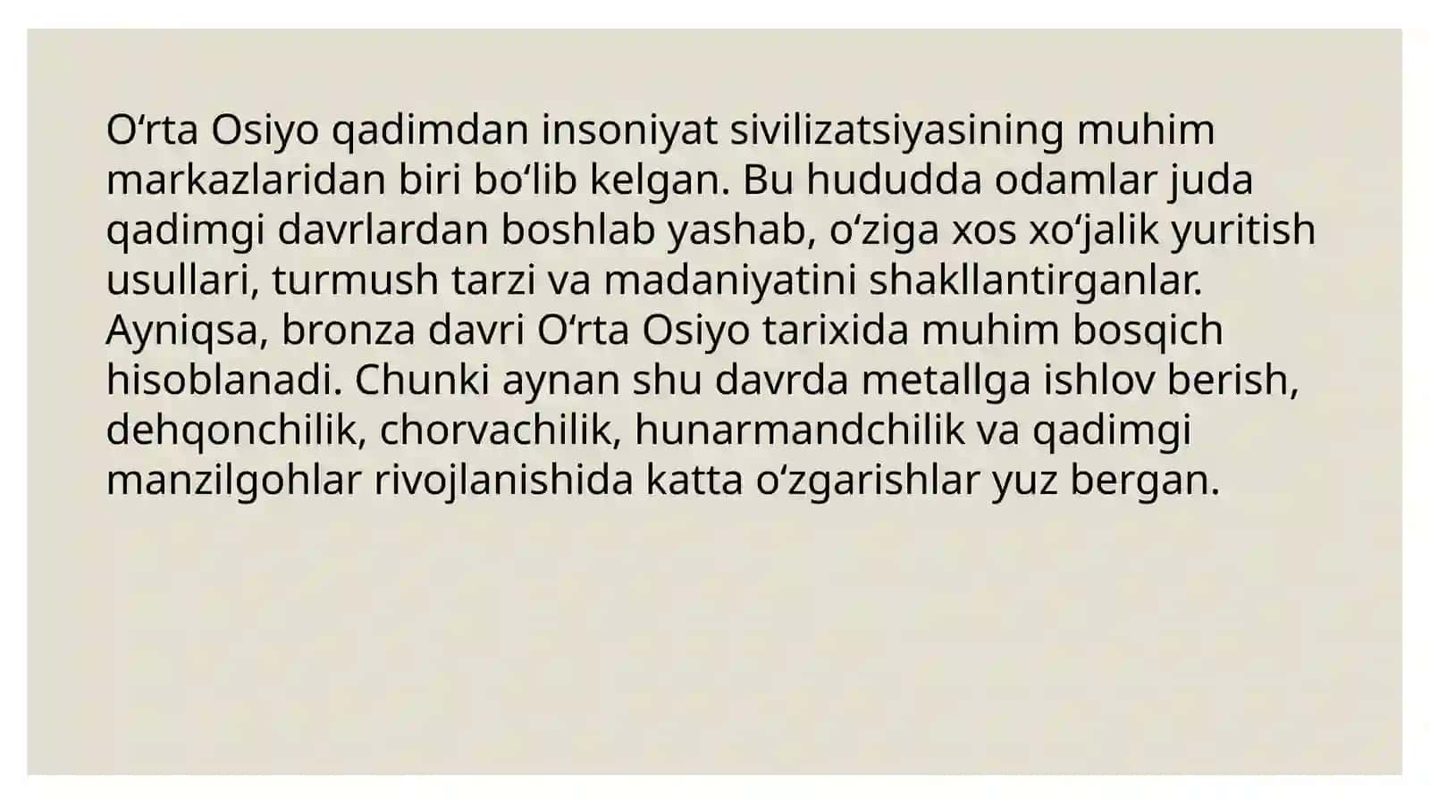 O'rta osiyoning bronza davri manzilgohlari 3