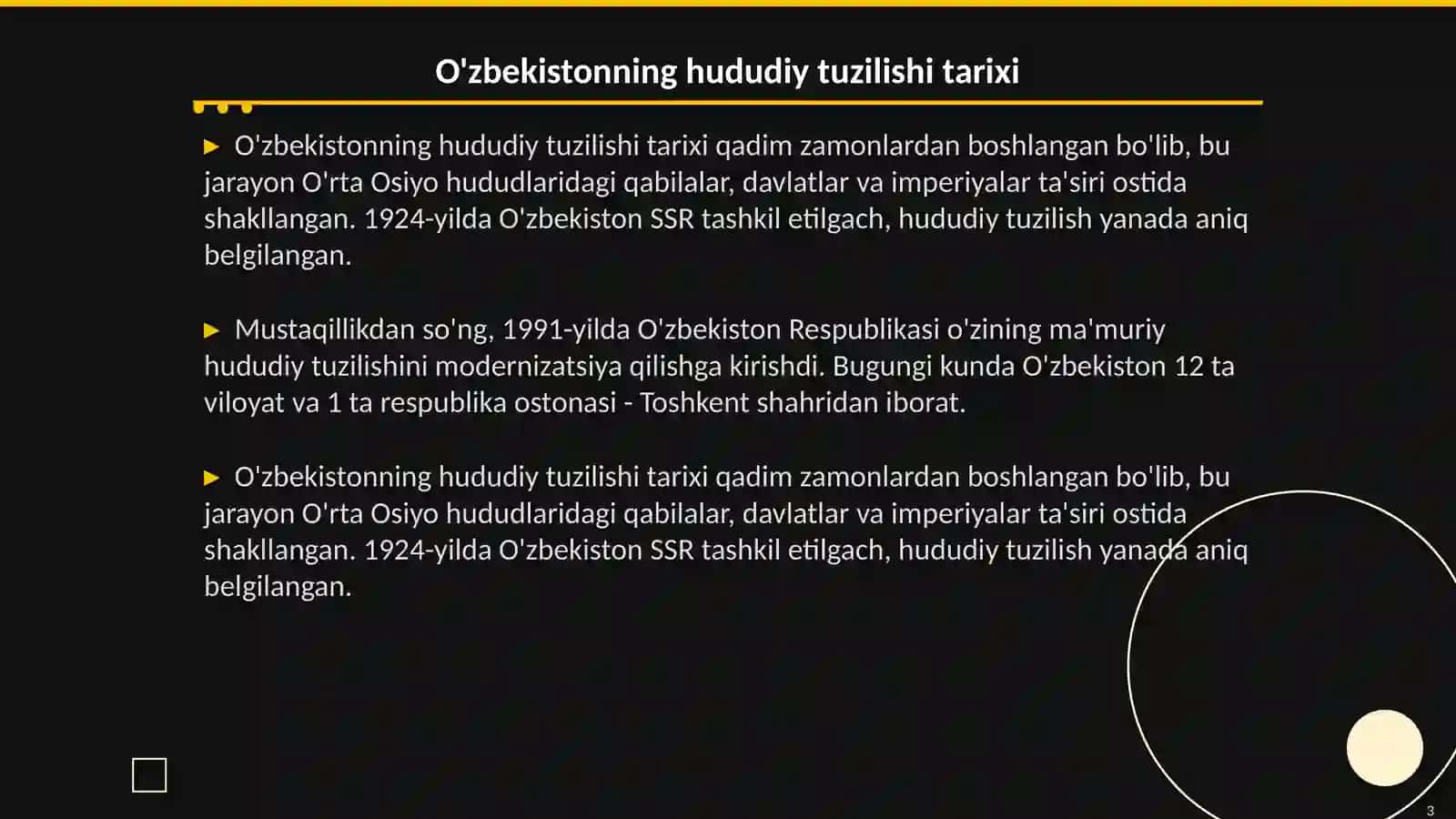 O'zbekiston Resbuplikasining mamuriy hududiy tuzilishi 3