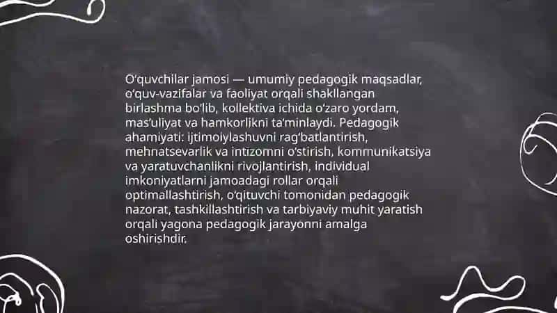Oʻquvchilar jamosi yagona pedagogik jarayonning asosiy shakli 3