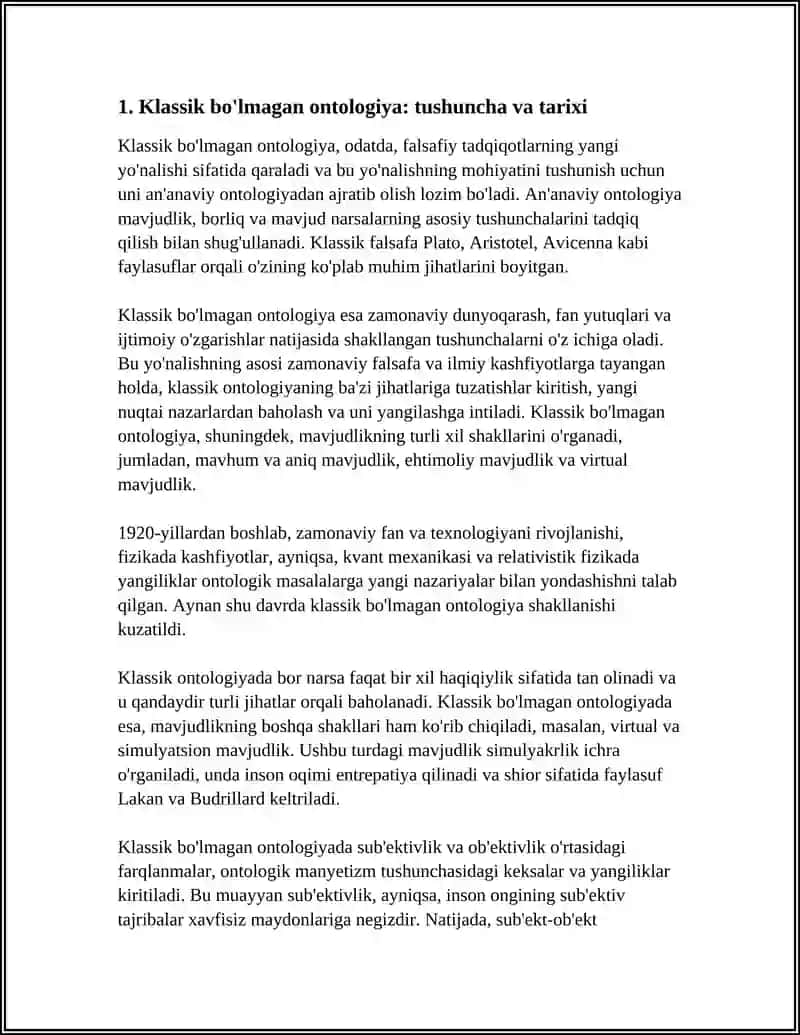 KLASSIK BO'LMAGAN ONTOLOGIYANING YO'NALISHLARI VA MOHIYATI 3