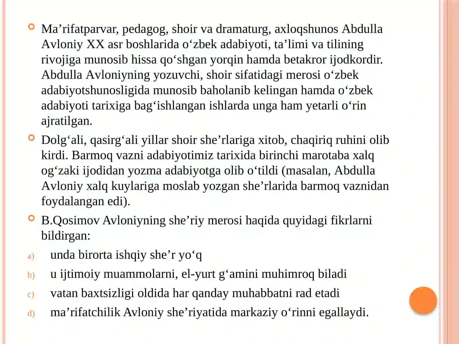 Abdulla Avloniyning “Turkiy guliston yoxud axloq” asari leksikasi 3