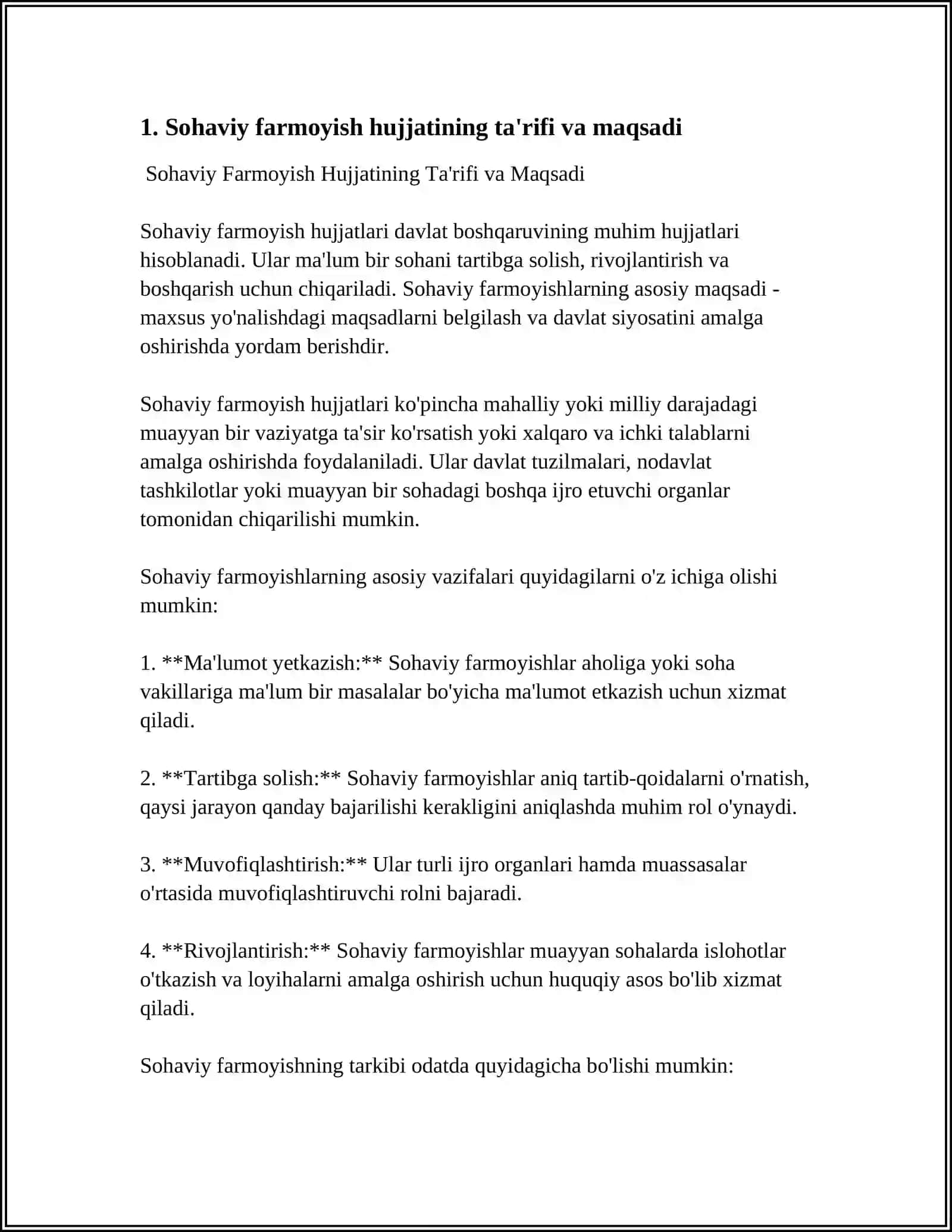 SOHAVIY FARMOYISH HUJJATLARNING XUSUSIYATLARI 3