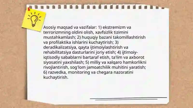 2021-2026 yillarga moʻljallangan ekistirimizm va terrorizmga qarshi kurashish boʻyicha Ózbekiston Respublikasi Milliy strategiyasi 3