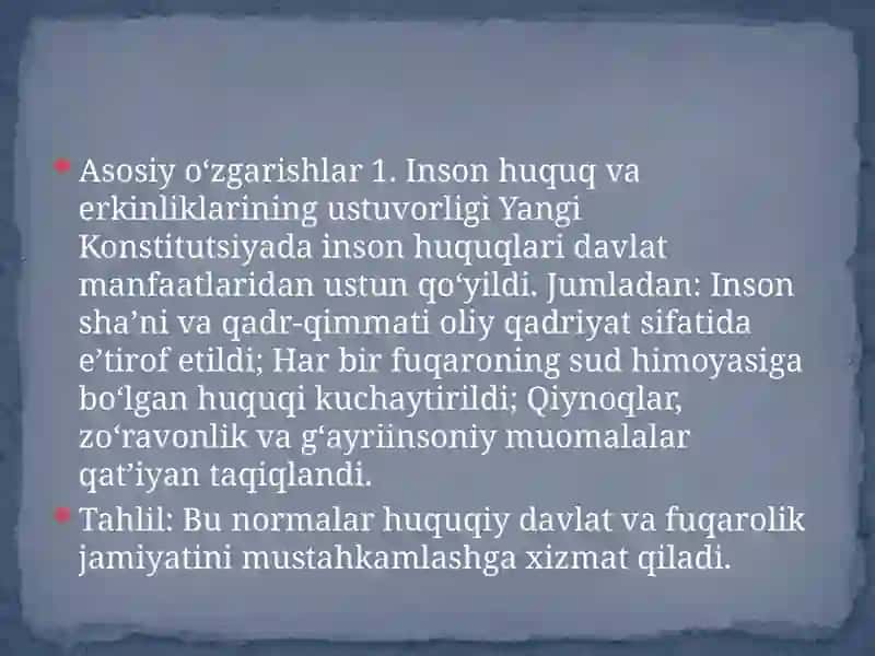 Yangi tahrirdagi Konstitutsiya va unfagi oʻzgarishlar tahliliy ishlar 3