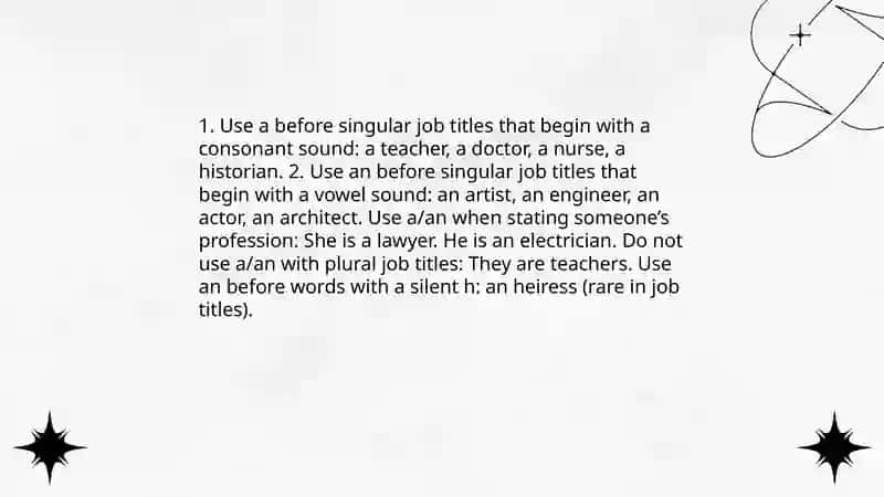Professions and jobs.Articles: a and an 3
