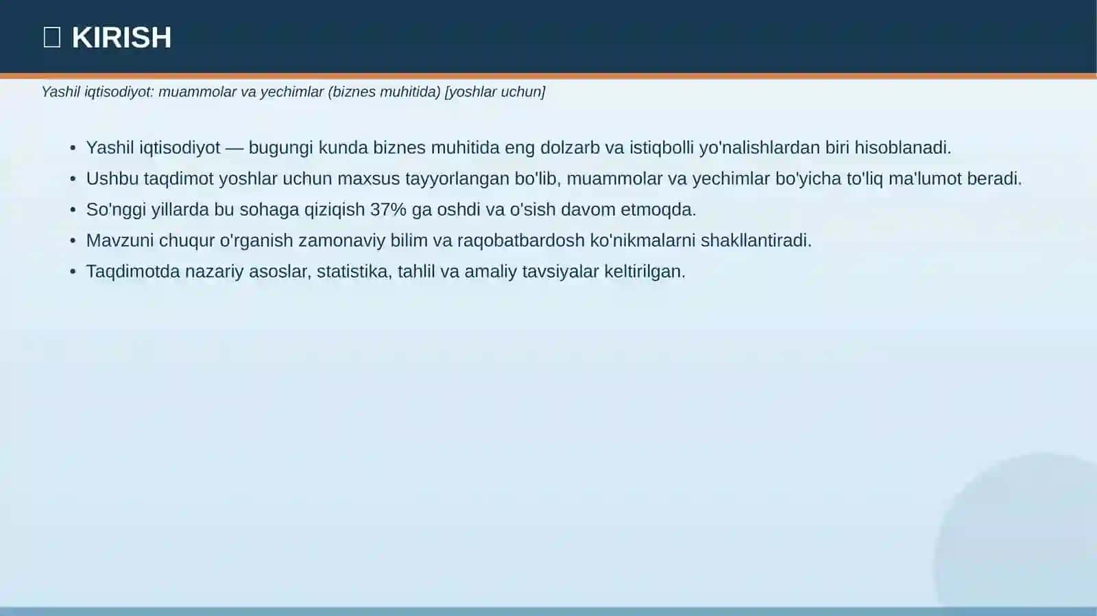 Yashil iqtisodiyot: muammolar va yechimlar (biznes muhitida) [yoshlar uchun] 3