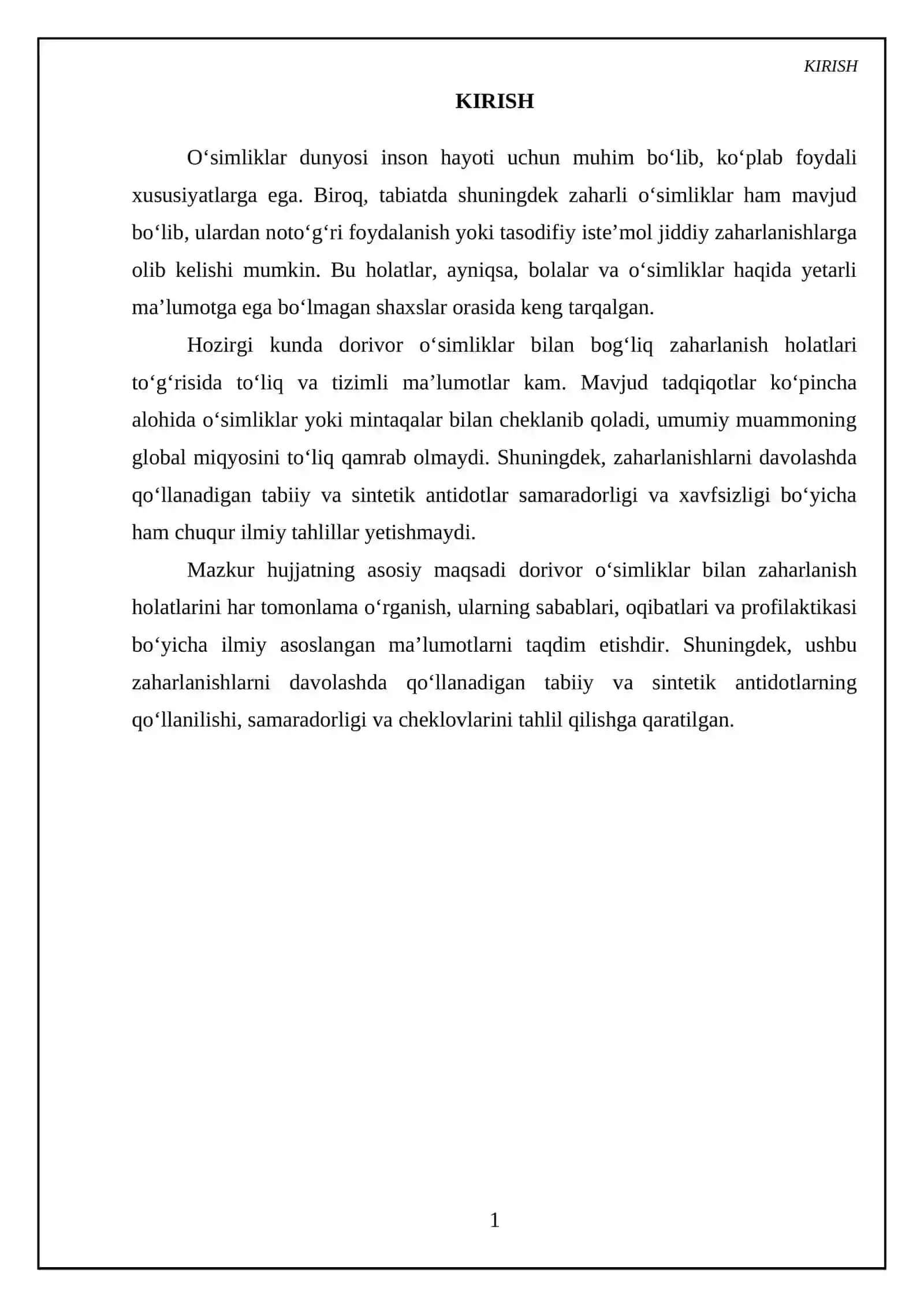 Dorivor o'simliklar bilan zaharlanish holatlari. Tabiiy va sintetik antidotlar 3