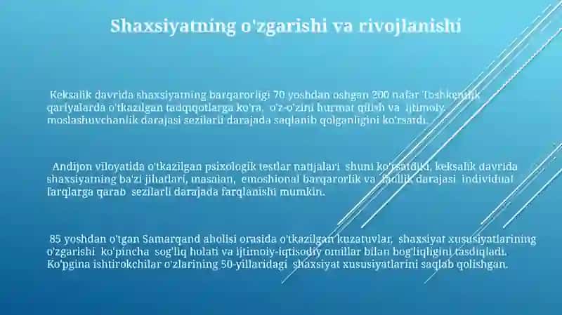 Keksalik va qarish davridagi psixologik rivojlanish xususiyatlari 3