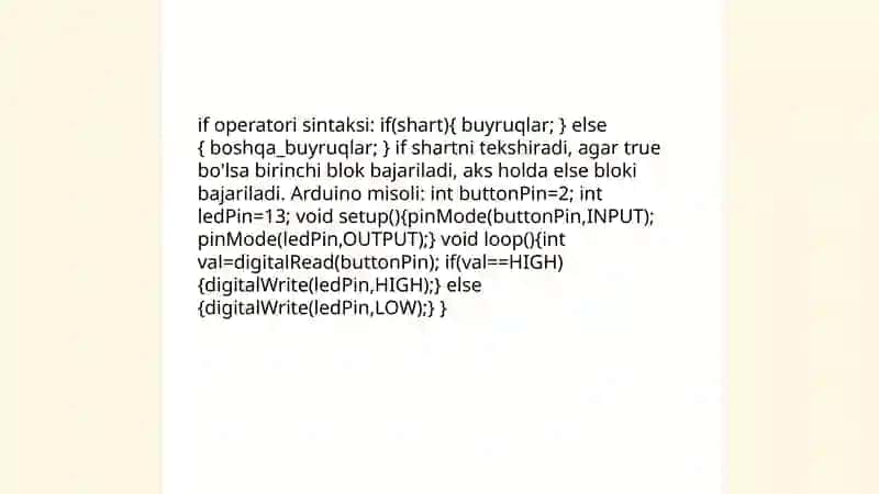 Arduino'da shart operatorlari (if,else) 3