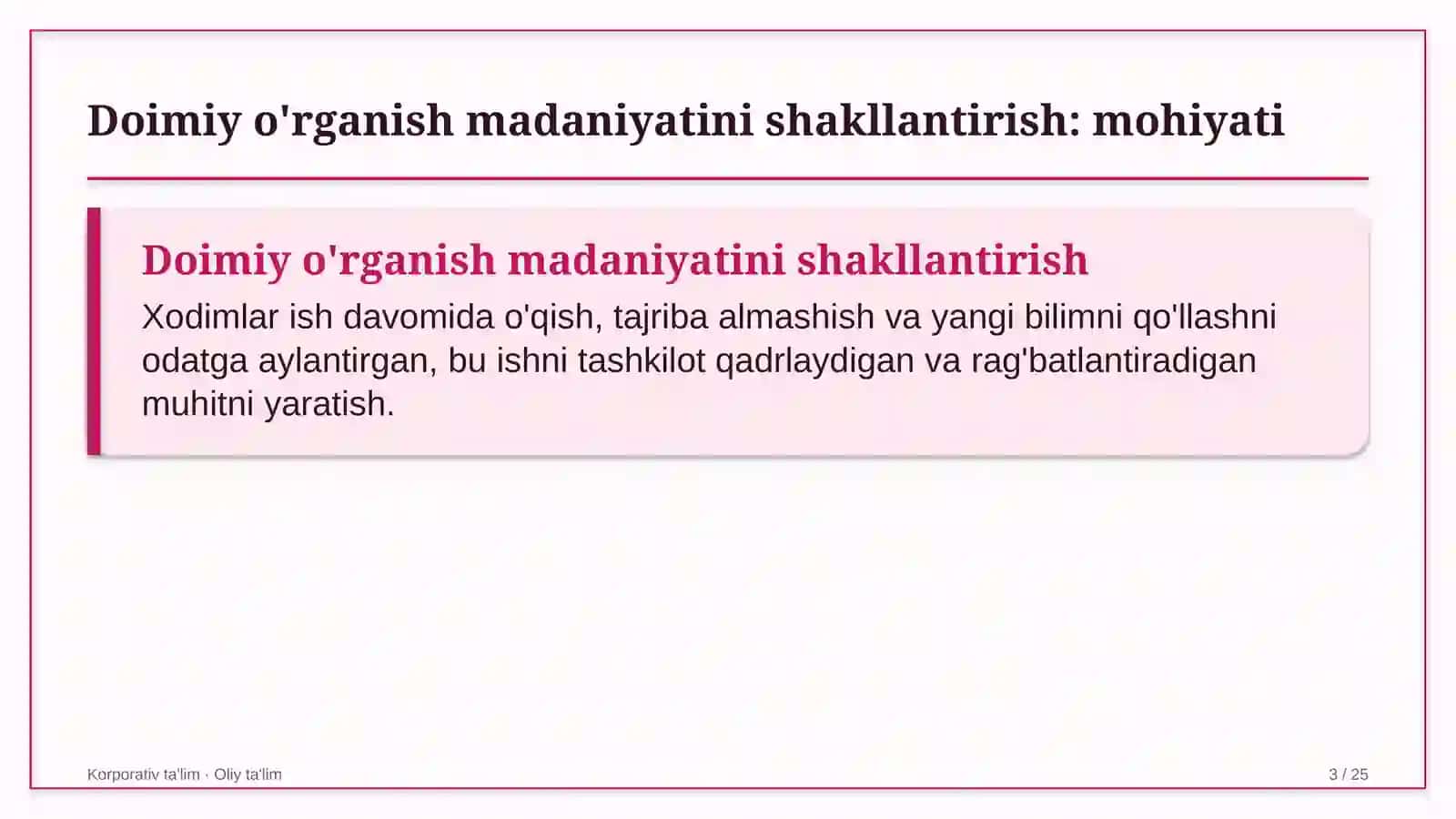 mineral o'g'itlar ishlab chiqarishda doimiy o'rganish madaniyatini shakllantirish 8552 3