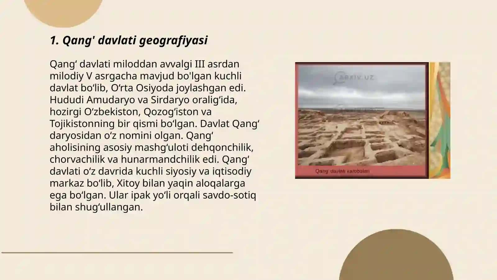 Qang' va Dovon davlatlari 3