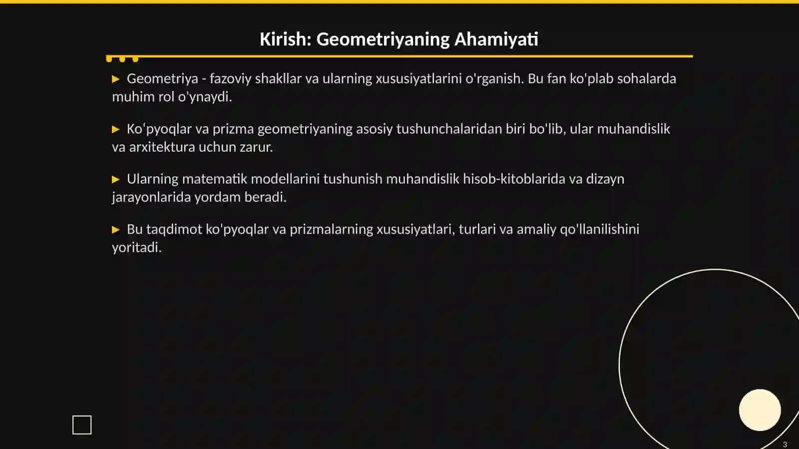 Koʻpyoqlar va Prizma 3