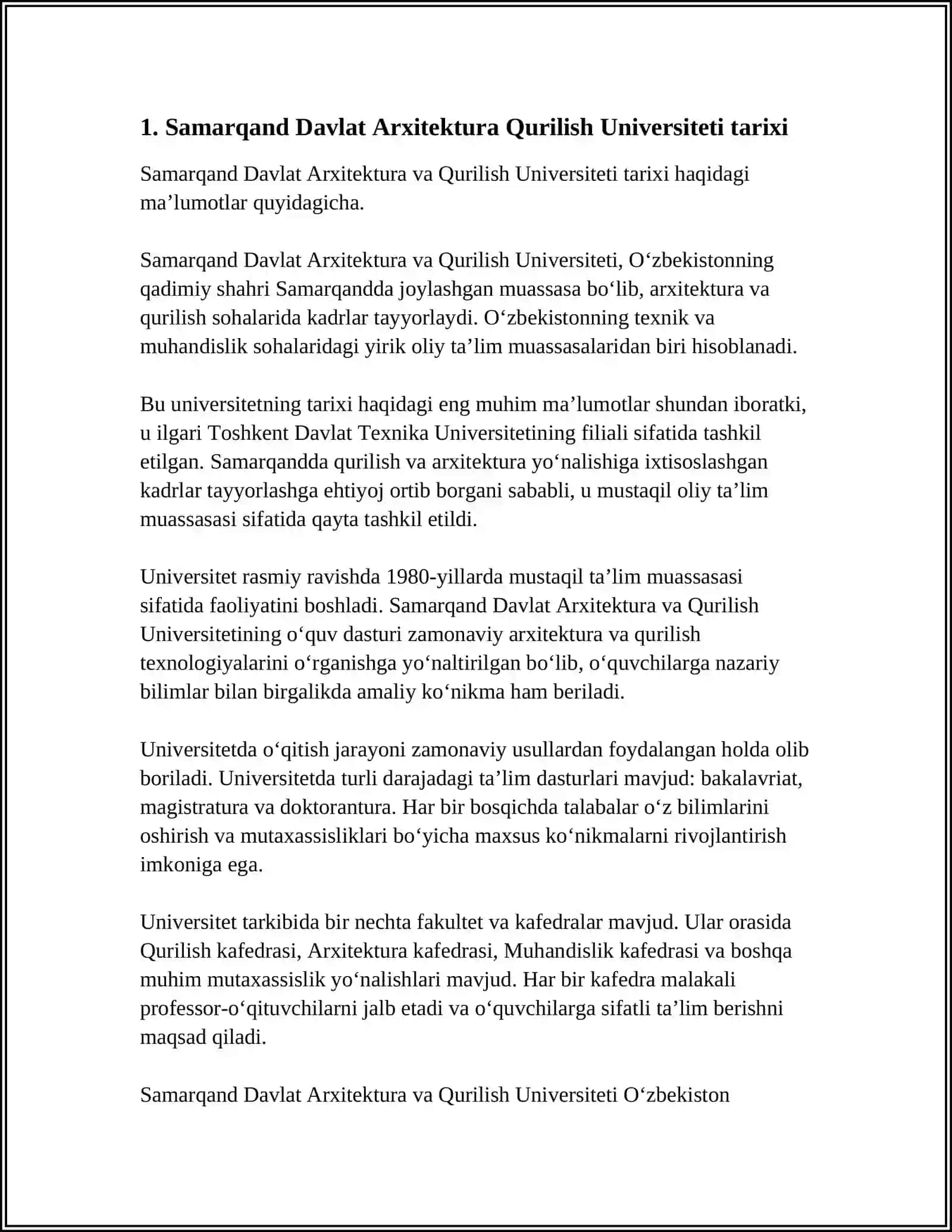 SAMARQAND DAVLAT ARXITEKTURA QURILISH UNIVERSITETI 2024-2025-o'quv yili 3