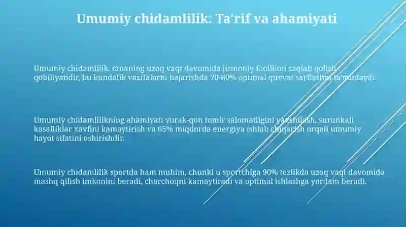 Umumiy chidamlilikni rivojlantirish uslublari 3